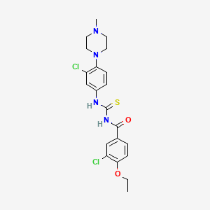molecular formula C21H24Cl2N4O2S B3499007 3-chloro-N-({[3-chloro-4-(4-methyl-1-piperazinyl)phenyl]amino}carbonothioyl)-4-ethoxybenzamide 