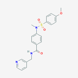 molecular formula C21H21N3O4S B3499015 4-[[(4-methoxyphenyl)sulfonyl](methyl)amino]-N-(3-pyridinylmethyl)benzamide 