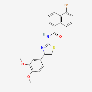molecular formula C22H17BrN2O3S B3499017 5-bromo-N-[4-(3,4-dimethoxyphenyl)-1,3-thiazol-2-yl]-1-naphthamide 