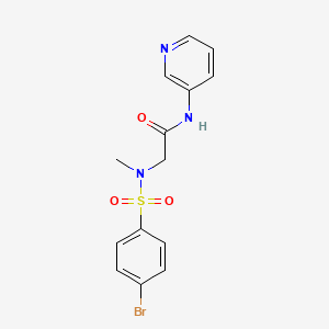 molecular formula C14H14BrN3O3S B3499026 N~2~-[(4-bromophenyl)sulfonyl]-N~2~-methyl-N~1~-3-pyridinylglycinamide 