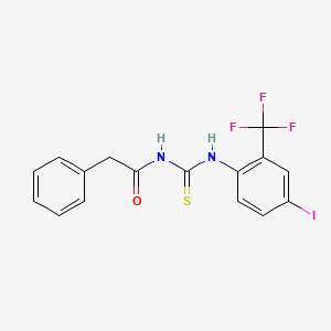 molecular formula C16H12F3IN2OS B3499055 N-({[4-iodo-2-(trifluoromethyl)phenyl]amino}carbonothioyl)-2-phenylacetamide 