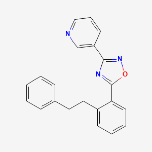 3-{5-[2-(2-phenylethyl)phenyl]-1,2,4-oxadiazol-3-yl}pyridine