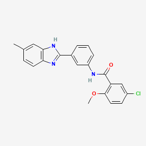 molecular formula C22H18ClN3O2 B3499089 5-chloro-2-methoxy-N-[3-(5-methyl-1H-benzimidazol-2-yl)phenyl]benzamide 