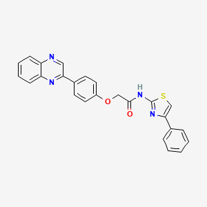 molecular formula C25H18N4O2S B3499115 N-(4-phenyl-1,3-thiazol-2-yl)-2-[4-(2-quinoxalinyl)phenoxy]acetamide 