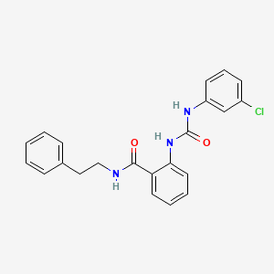 molecular formula C22H20ClN3O2 B3499128 2-({[(3-chlorophenyl)amino]carbonyl}amino)-N-(2-phenylethyl)benzamide 