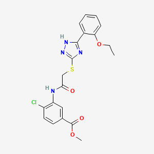 molecular formula C20H19ClN4O4S B3499157 methyl 4-chloro-3-[({[5-(2-ethoxyphenyl)-4H-1,2,4-triazol-3-yl]thio}acetyl)amino]benzoate 