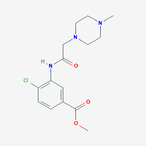 molecular formula C15H20ClN3O3 B3499168 methyl 4-chloro-3-{[(4-methyl-1-piperazinyl)acetyl]amino}benzoate 