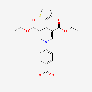 molecular formula C23H23NO6S B3499197 diethyl 1-[4-(methoxycarbonyl)phenyl]-4-(2-thienyl)-1,4-dihydro-3,5-pyridinedicarboxylate 