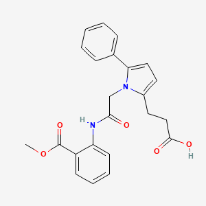 molecular formula C23H22N2O5 B3499214 3-[1-(2-{[2-(methoxycarbonyl)phenyl]amino}-2-oxoethyl)-5-phenyl-1H-pyrrol-2-yl]propanoic acid 
