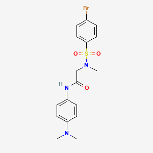 molecular formula C17H20BrN3O3S B3499220 N~2~-[(4-bromophenyl)sulfonyl]-N~1~-[4-(dimethylamino)phenyl]-N~2~-methylglycinamide 