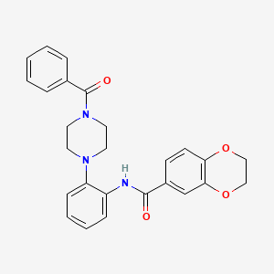 molecular formula C26H25N3O4 B3499251 N-[2-(4-benzoyl-1-piperazinyl)phenyl]-2,3-dihydro-1,4-benzodioxine-6-carboxamide 