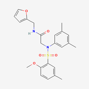 molecular formula C23H26N2O5S B3499263 N~2~-(3,5-dimethylphenyl)-N~1~-(2-furylmethyl)-N~2~-[(2-methoxy-5-methylphenyl)sulfonyl]glycinamide 