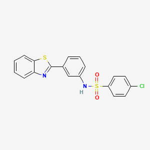molecular formula C19H13ClN2O2S2 B3499290 N-[3-(1,3-benzothiazol-2-yl)phenyl]-4-chlorobenzenesulfonamide 