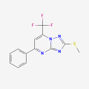 molecular formula C13H9F3N4S B3499303 2-(methylthio)-5-phenyl-7-(trifluoromethyl)[1,2,4]triazolo[1,5-a]pyrimidine 