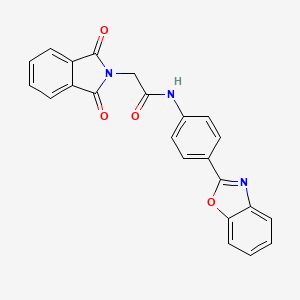 molecular formula C23H15N3O4 B3499320 N-[4-(1,3-benzoxazol-2-yl)phenyl]-2-(1,3-dioxo-1,3-dihydro-2H-isoindol-2-yl)acetamide 