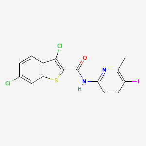 molecular formula C15H9Cl2IN2OS B3499325 3,6-dichloro-N-(5-iodo-6-methyl-2-pyridinyl)-1-benzothiophene-2-carboxamide 