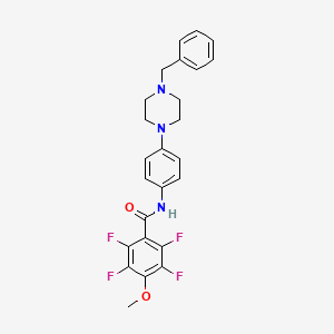 molecular formula C25H23F4N3O2 B3499344 N-[4-(4-benzyl-1-piperazinyl)phenyl]-2,3,5,6-tetrafluoro-4-methoxybenzamide 