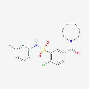 molecular formula C21H25ClN2O3S B3499356 5-(1-azepanylcarbonyl)-2-chloro-N-(2,3-dimethylphenyl)benzenesulfonamide 