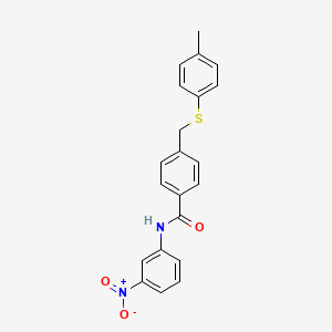 molecular formula C21H18N2O3S B3499362 4-{[(4-methylphenyl)thio]methyl}-N-(3-nitrophenyl)benzamide 