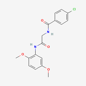 molecular formula C17H17ClN2O4 B3499377 4-chloro-N-{2-[(2,5-dimethoxyphenyl)amino]-2-oxoethyl}benzamide 