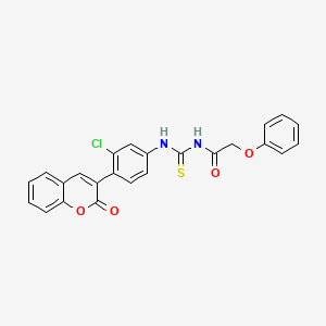 molecular formula C24H17ClN2O4S B3499389 N-({[3-chloro-4-(2-oxo-2H-chromen-3-yl)phenyl]amino}carbonothioyl)-2-phenoxyacetamide 