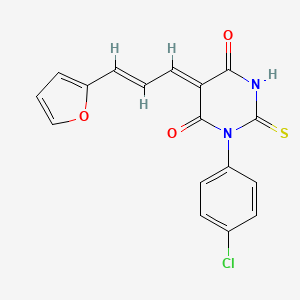 1-(4-chlorophenyl)-5-[3-(2-furyl)-2-propen-1-ylidene]-2-thioxodihydro-4,6(1H,5H)-pyrimidinedione