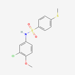 molecular formula C14H14ClNO3S2 B3499425 N-(3-chloro-4-methoxyphenyl)-4-(methylthio)benzenesulfonamide 