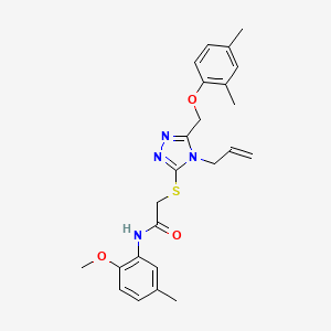 molecular formula C24H28N4O3S B3499449 2-({4-allyl-5-[(2,4-dimethylphenoxy)methyl]-4H-1,2,4-triazol-3-yl}thio)-N-(2-methoxy-5-methylphenyl)acetamide 
