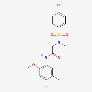 molecular formula C17H18BrClN2O4S B3499452 N~2~-[(4-bromophenyl)sulfonyl]-N~1~-(4-chloro-2-methoxy-5-methylphenyl)-N~2~-methylglycinamide 