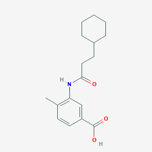 molecular formula C17H23NO3 B3499460 3-[(3-cyclohexylpropanoyl)amino]-4-methylbenzoic acid 