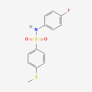 molecular formula C13H12FNO2S2 B3499490 N-(4-fluorophenyl)-4-(methylthio)benzenesulfonamide 