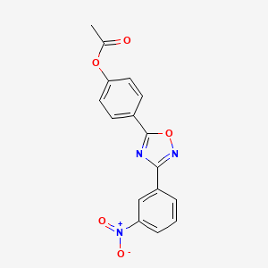 4-[3-(3-nitrophenyl)-1,2,4-oxadiazol-5-yl]phenyl acetate