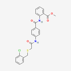 molecular formula C24H21ClN2O4S B3499503 methyl 2-{[4-({[(2-chlorobenzyl)thio]acetyl}amino)benzoyl]amino}benzoate 