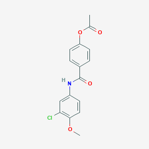 molecular formula C16H14ClNO4 B3499509 4-{[(3-chloro-4-methoxyphenyl)amino]carbonyl}phenyl acetate 