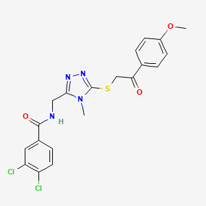 molecular formula C20H18Cl2N4O3S B3499512 3,4-dichloro-N-[(5-{[2-(4-methoxyphenyl)-2-oxoethyl]thio}-4-methyl-4H-1,2,4-triazol-3-yl)methyl]benzamide 