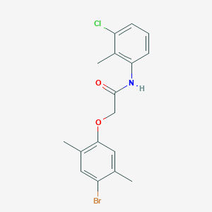 molecular formula C17H17BrClNO2 B3499527 2-(4-bromo-2,5-dimethylphenoxy)-N-(3-chloro-2-methylphenyl)acetamide 