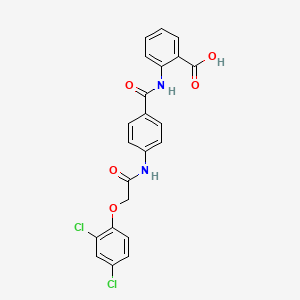 molecular formula C22H16Cl2N2O5 B3499533 2-[(4-{[(2,4-dichlorophenoxy)acetyl]amino}benzoyl)amino]benzoic acid 