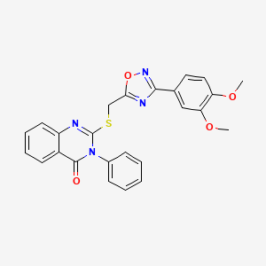 molecular formula C25H20N4O4S B3499537 2-({[3-(3,4-dimethoxyphenyl)-1,2,4-oxadiazol-5-yl]methyl}thio)-3-phenyl-4(3H)-quinazolinone 