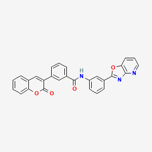 molecular formula C28H17N3O4 B3499544 N-(3-[1,3]oxazolo[4,5-b]pyridin-2-ylphenyl)-3-(2-oxo-2H-chromen-3-yl)benzamide 