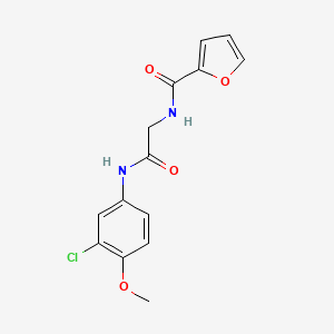 molecular formula C14H13ClN2O4 B3499546 N-{2-[(3-chloro-4-methoxyphenyl)amino]-2-oxoethyl}-2-furamide 