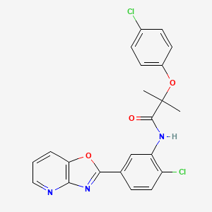 N-(2-chloro-5-[1,3]oxazolo[4,5-b]pyridin-2-ylphenyl)-2-(4-chlorophenoxy)-2-methylpropanamide