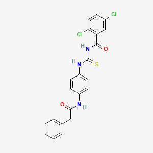 molecular formula C22H17Cl2N3O2S B3499565 2,5-dichloro-N-[({4-[(phenylacetyl)amino]phenyl}amino)carbonothioyl]benzamide 