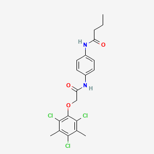 molecular formula C20H21Cl3N2O3 B3499585 N-(4-{[2-(2,4,6-trichloro-3,5-dimethylphenoxy)acetyl]amino}phenyl)butanamide 