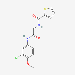 molecular formula C14H13ClN2O3S B3499591 N-{2-[(3-chloro-4-methoxyphenyl)amino]-2-oxoethyl}-2-thiophenecarboxamide 