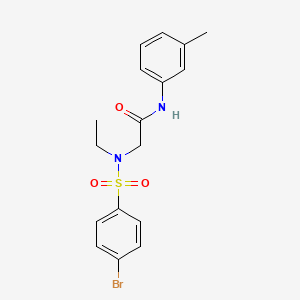 molecular formula C17H19BrN2O3S B3499596 N~2~-[(4-bromophenyl)sulfonyl]-N~2~-ethyl-N~1~-(3-methylphenyl)glycinamide 
