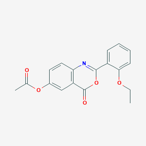 molecular formula C18H15NO5 B3499610 2-(2-ethoxyphenyl)-4-oxo-4H-3,1-benzoxazin-6-yl acetate 