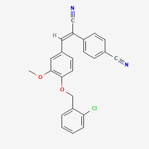 molecular formula C24H17ClN2O2 B3499617 4-(2-{4-[(2-chlorobenzyl)oxy]-3-methoxyphenyl}-1-cyanovinyl)benzonitrile 