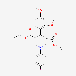 molecular formula C25H26FNO6 B3499623 diethyl 4-(2,4-dimethoxyphenyl)-1-(4-fluorophenyl)-1,4-dihydro-3,5-pyridinedicarboxylate 