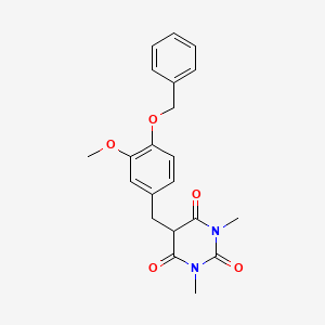molecular formula C21H22N2O5 B3499631 5-[4-(benzyloxy)-3-methoxybenzyl]-1,3-dimethyl-2,4,6(1H,3H,5H)-pyrimidinetrione 
