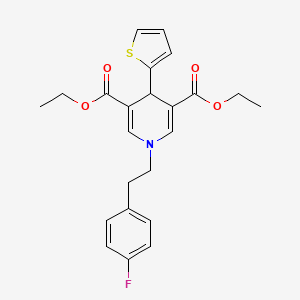 molecular formula C23H24FNO4S B3499633 diethyl 1-[2-(4-fluorophenyl)ethyl]-4-(2-thienyl)-1,4-dihydro-3,5-pyridinedicarboxylate 